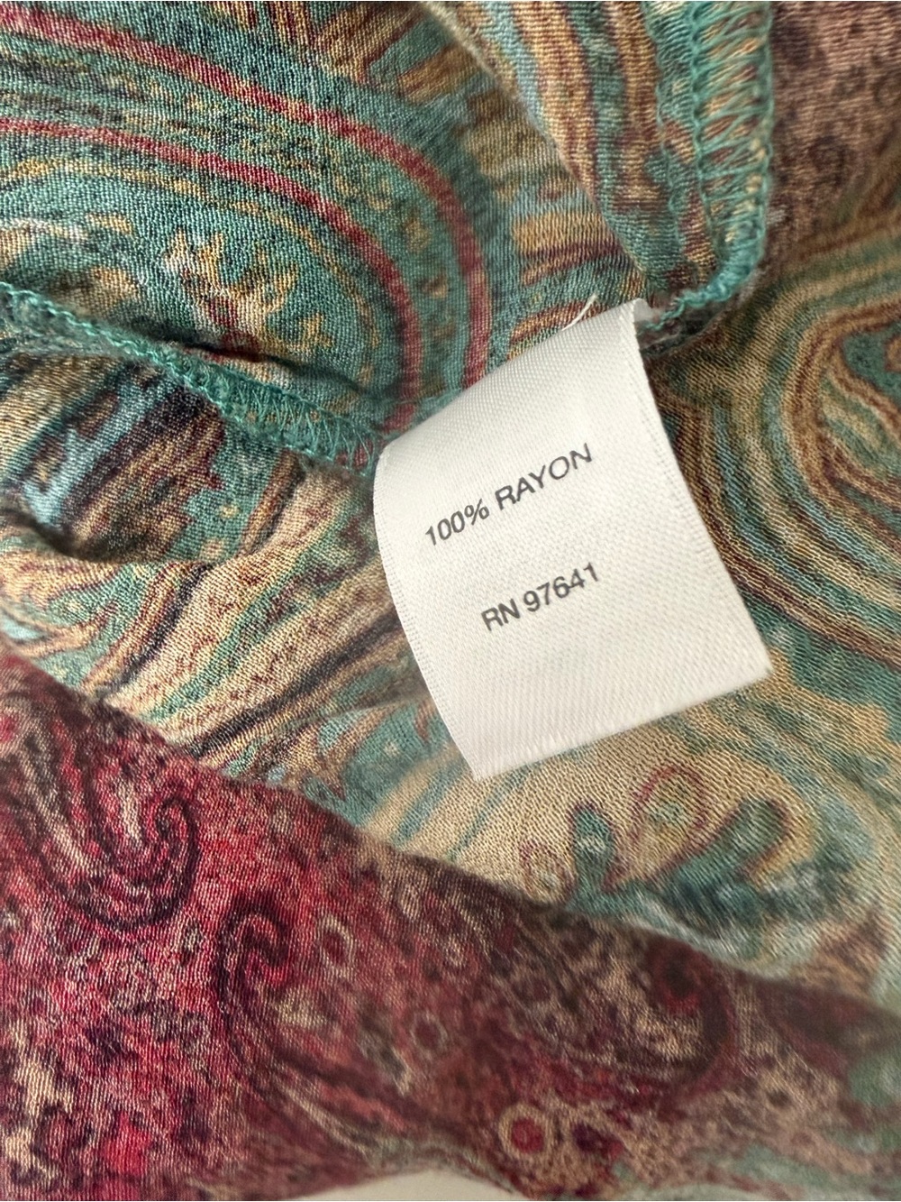 J. Jill Paisley Tank Top in Red, Teal & Cream Size Medium - Picture 9 of 10